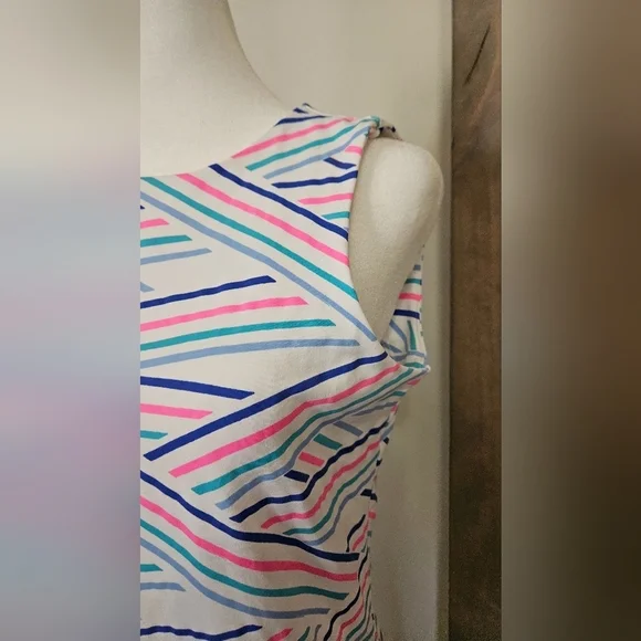 MAHI GOLD Ryder Dress in Chatham Cloth: Chart Your Course in Peony Pink. Size M - Picture 8 of 10